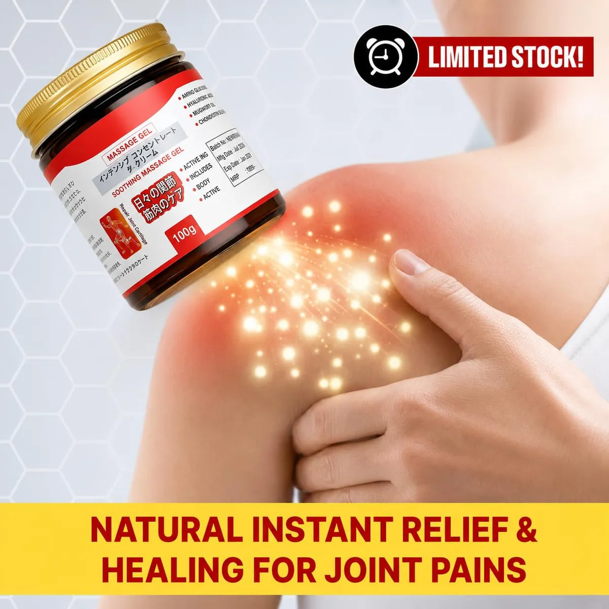 Japanese Instant Pain Relief Massage Gel (Buy 1 Get 1 Free)